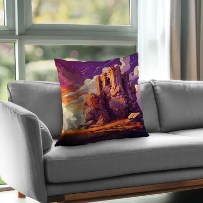 Coussin décoratif en sergé de polyester « Les Derniers Vestiges » pour la maison